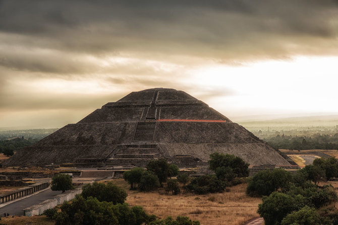 123RF.com nuotr./Saulės piramidė, Teotihuakanas, Meksika