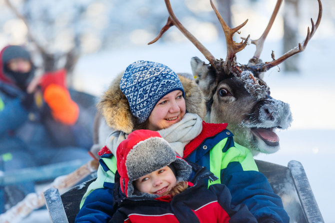 Shutterstock nuotr./Linksmybės Laplandijoje, Rovaniemis, Suomija