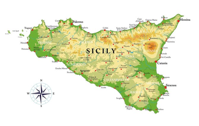 123RF.com nuotr./Sicilijos žemėlapis