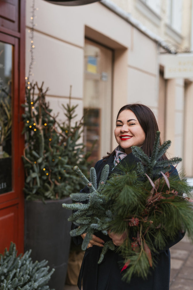 Asmeninio arch. nuotr./Kalėdinis dekoras pagal floristę Inesą Barkovską