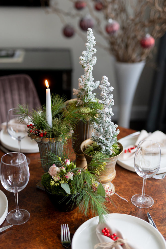 Asmeninio arch. nuotr./Kalėdinis dekoras pagal floristę Inesą Barkovską