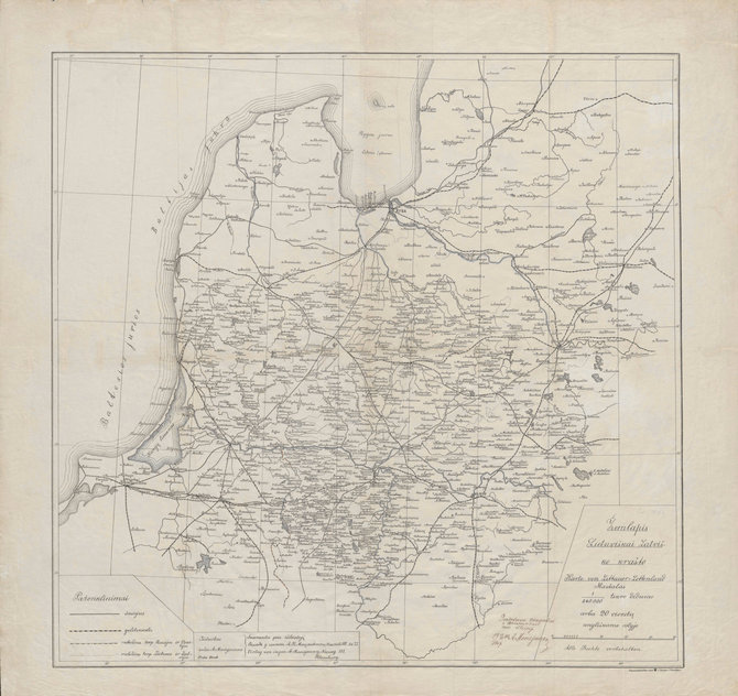 Vikipedijos nuotr./A Macijausko „Žemėlapis lietuviškai latviško krašto“, 1900 m. 