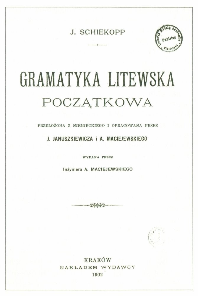 A Macijausko Gramatika, 1902 m.