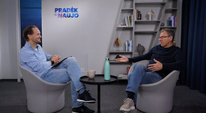 Laidos PIN nuotr./Aurimas Mikalauskas ir Rinardas Goda laidoje PIN