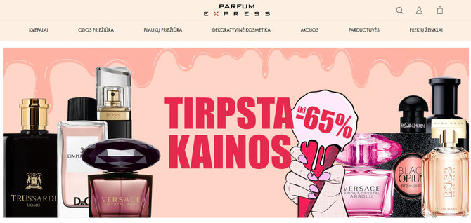 „Parfum express“ internetinė parduotuvė / „Parfum express“ nuotr.
