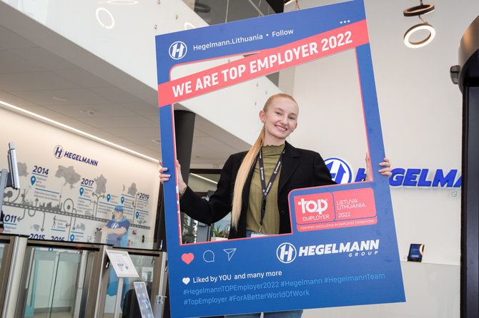 „Hegelmann Group“ nuotr./Pirmą kartą transporto ir logistikos įmonė Lietuvoje gavo „Top Employer“ sertifikatą