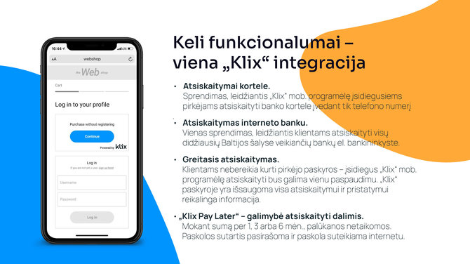 „Klix“ nuotr./Keli funkcionalumai – viena „Klix“ integracija