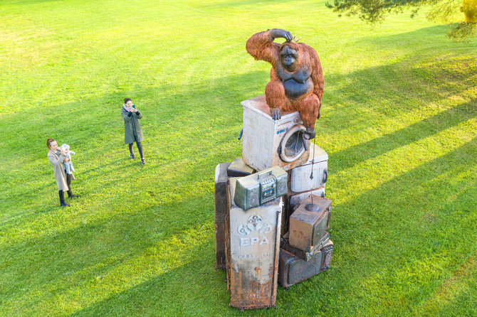 G.Akelio nuotr./Skulptūra Birštone: apetitą elektronikai turi lydėti atsakomybė už jos atliekas