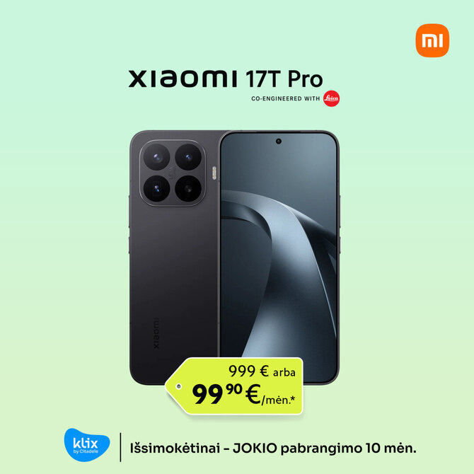 „Varlė.lt“ nuotr./„Xiaomi 17T pro“ juodas