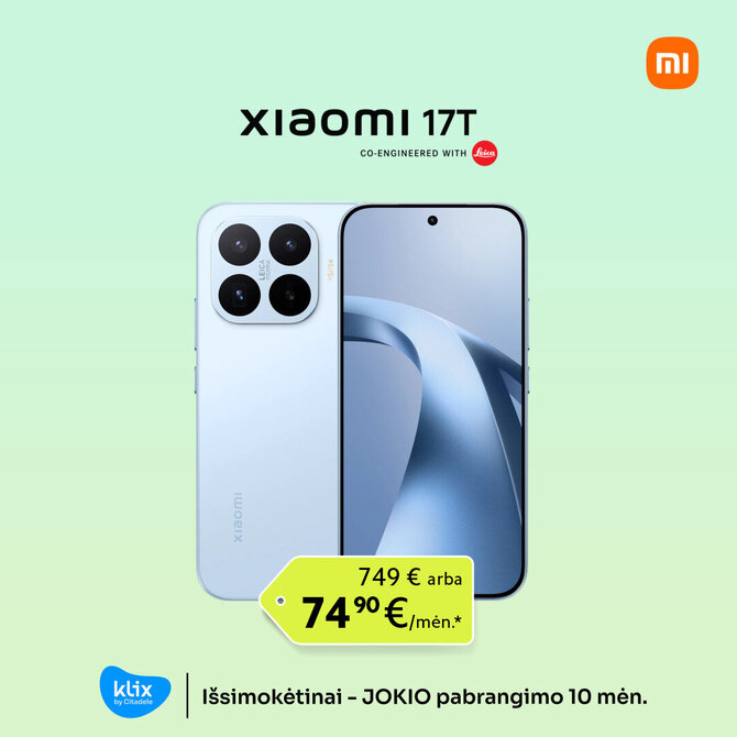 „Varlė.lt“ nuotr./„Xiaomi 17T“ žydras