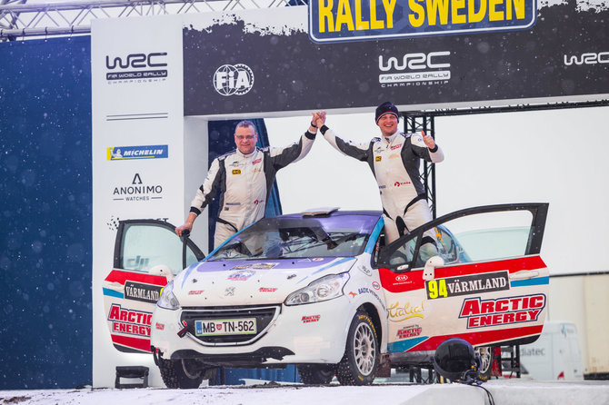 Aistės Kirsnytės nuotr./Donato Zvicevičiaus ir Deivido Jociaus antras finišas WRC Švedijoje