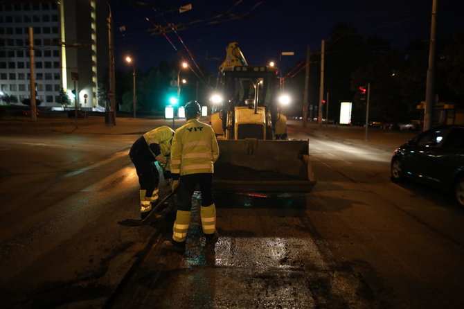 Savivaldybės nuotr./Vilniuje pradėta Antakalnio gatvės rekonstrukcija