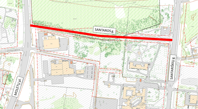 Savivaldybės nuotr./Santaros gatvės schema