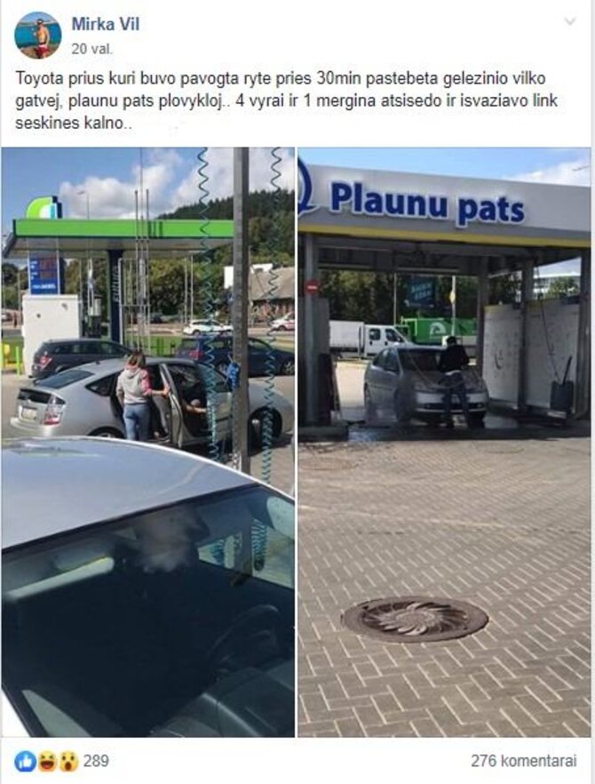 Facebook/Reidas Vilniuje nuotr./Pavogtas automobilis