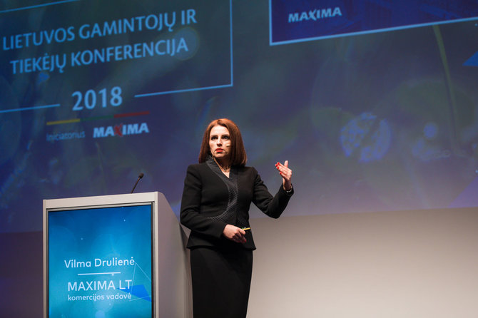Akimirka iš „Lietuvos gamintojų ir tiekėjų konferencijos“/„Maxima LT“ komercijos vadovė Vilma Drulienė