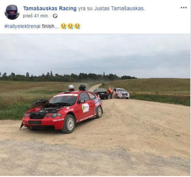 Tamašauskas Racing nuotr./Justas Tamašauskas facebook paskyroje paskelbė, kad lenktynių nebetęs