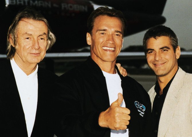 „Scanpix“ nuotr./Joelis Schumacheris, Arnoldas Schwarzeneggeris ir George'as Clooney