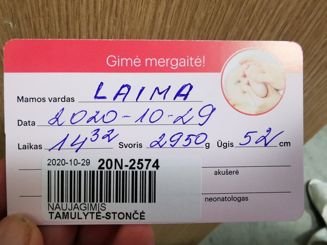 Asmeninio albumo nuotr./Laima Tamulytė-Stončė tapo mama
