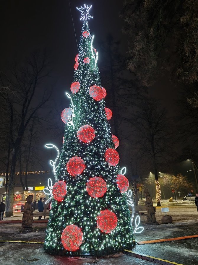 Kazlų rūdos kultūros centro nuotr./Kazlų Rūdos Kalėdų eglė