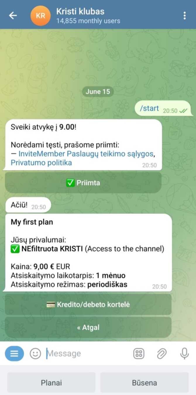 Žmonės.lt nuotr./Kristinos Meseguer „Telegram“ kanalas