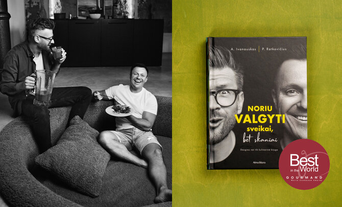 Asmeninio albumo nuotr./Alfas Ivanauskas, Paulius Ratkevičius, jų knyga „Noriu valgyti sveikai, bet skaniai“