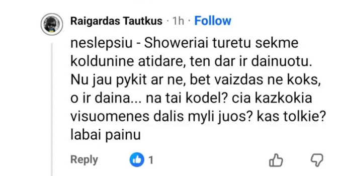 Ekrano nuotr./Raigardo Tautkaus komentarai
