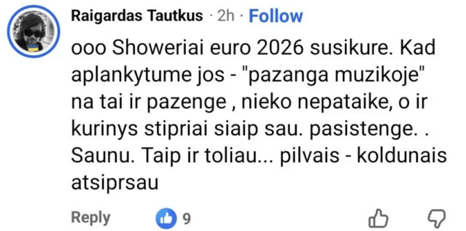 Ekrano nuotr./Raigardo Tautkaus komentarai