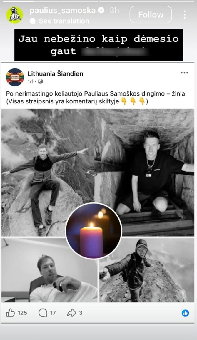 Ekrano nuotr./Paulius Samoška pasipiktino apie jį skleidžiamomis melagienomis