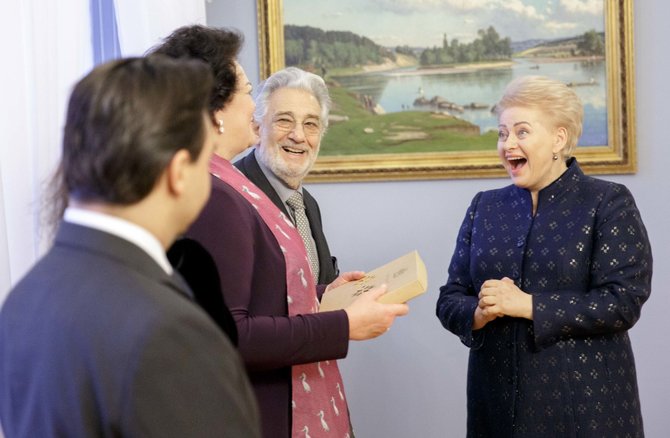 Josvydo Elinsko / 15min nuotr./Prezidentūroje Dalia Grybauskaitė susitiko su Placido Domingo