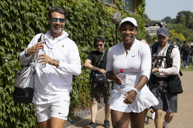 „Scanpix“/AP nuotr./Serena Williams ir jos treneris Patrickas Mouratoglou