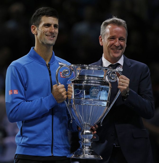 AFP/„Scanpix“ nuotr./Novakas Džokovičius ir buvęs ATP žaidėjų tarybos prezidentas Chrisas Kermode'as