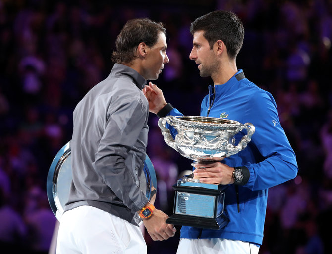 „Reuters“/„Scanpix“ nuotr./Rafaelis Nadalis ir Novakas Džokovičius