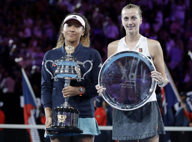 AFP/„Scanpix“ nuotr./Naomi Osaka ir Petra Kvitova „Australian Open“ turnyre