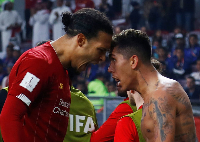 „Reuters“/„Scanpix“ nuotr./Virgilas Van Dijkas ir Roberto Firmino