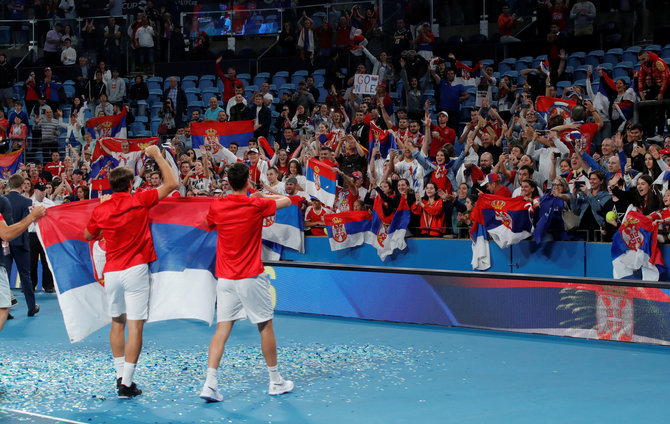„Reuters“/„Scanpix“ nuotr./Serbijos aistruoliai ATP taurėje