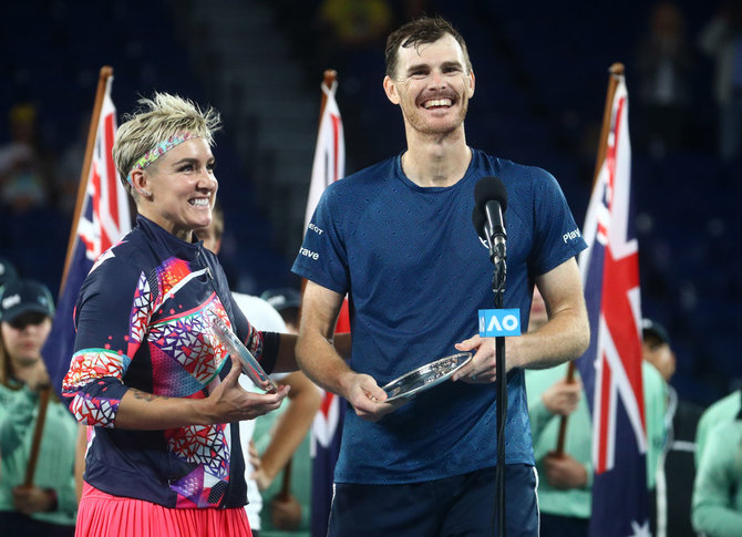 „Reuters“/„Scanpix“ nuotr./Bethanie Mattek-Sands ir Jamie Murray