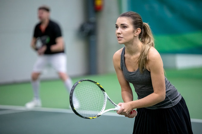 Organizatorių nuotr./TennisPark dvejetų turnyro akimirka