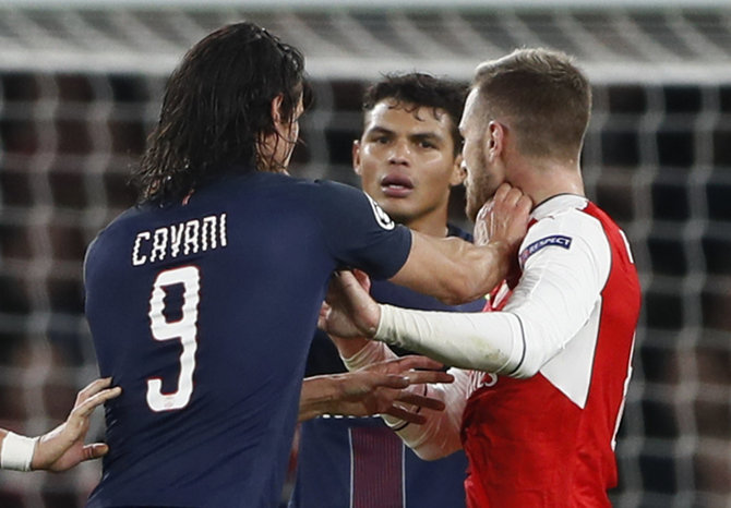 „Reuters“/„Scanpix“ nuotr./Edinsonas Cavani ir Thiago Silva