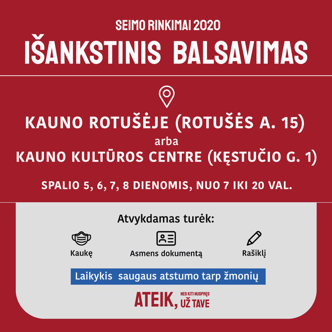 Kauno miesto savivaldybės vizualas/Išankstinis balsavimas Kaune