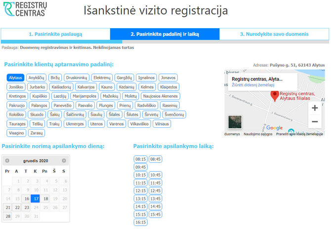 Registrų centro vizualas/Išnakstinė registracija