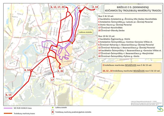 „Susisiekimo paslaugų“ nuotr./WE RUN VILNIUS: troleibusų maršrutai