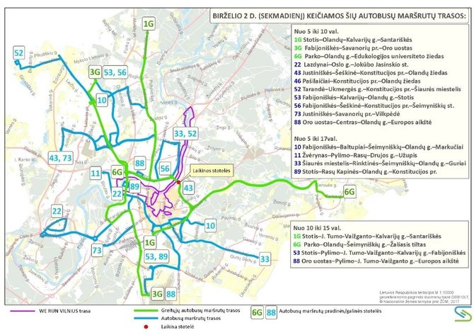 „Susisiekimo paslaugų“ nuotr./WE RUN VILNIUS: autobusų maršrutai