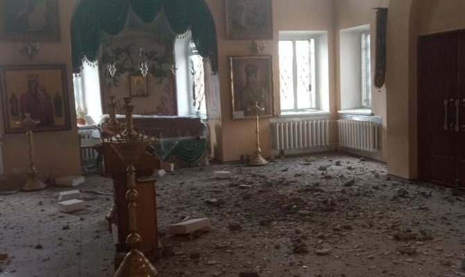 S.Gaidajaus publikuota nuotr. /Per apšaudymus nukentėjo bažnyčia Severodonecke