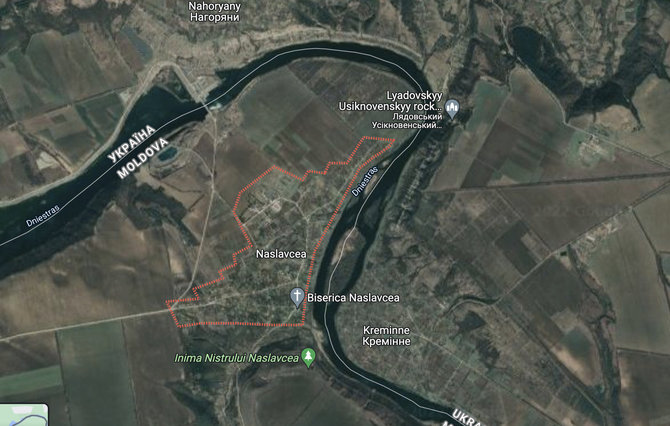 „Google Maps“ vaizdas/Moldovos ir Ukrainos pasienis