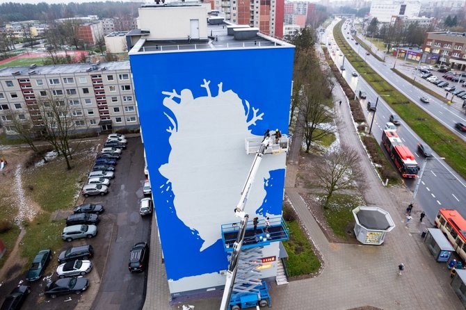 Vilniaus miesto savivaldybės nuotr./Ispanų „Boa Mistura“ freska „Vandenynų širdies plakimas“