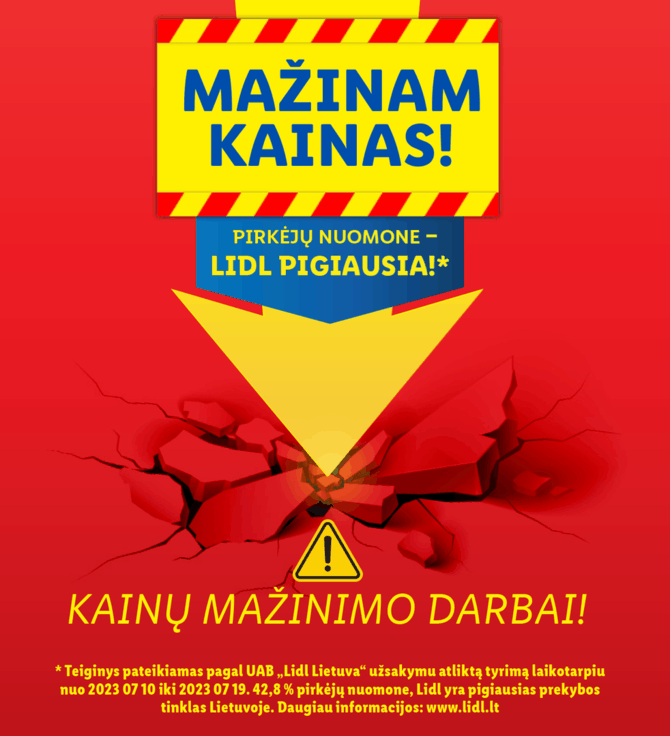 Lidl Lietuva nuotr./Kainų mažinimo darbai