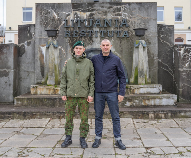 A.Tričius together with his eldest son, Mark