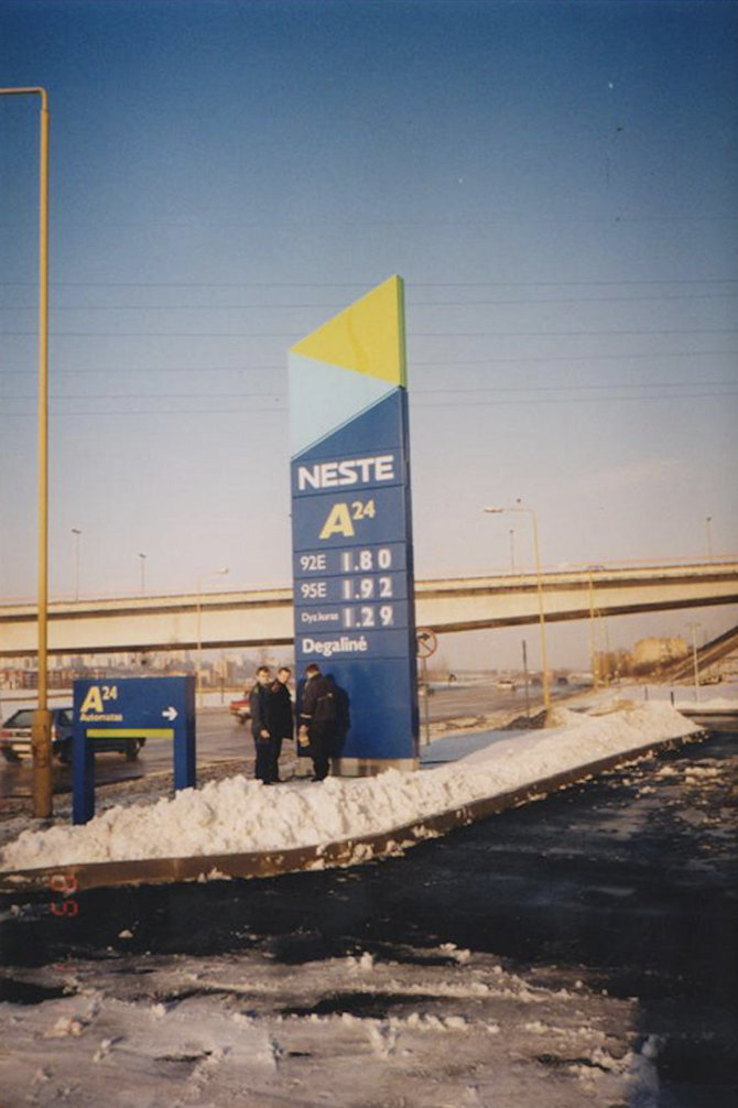 At the opening of the Jonava petrol station 1999 January 15
