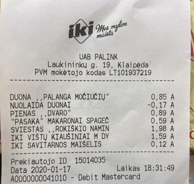 Vakarų ekspreso nuotr./Čekis