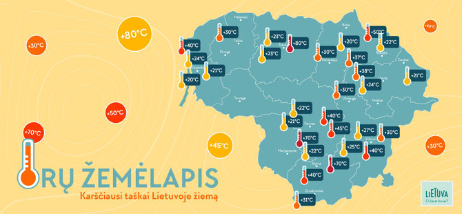 „Keliauk Lietuvoje“ nuotr./Orų žemėlapis